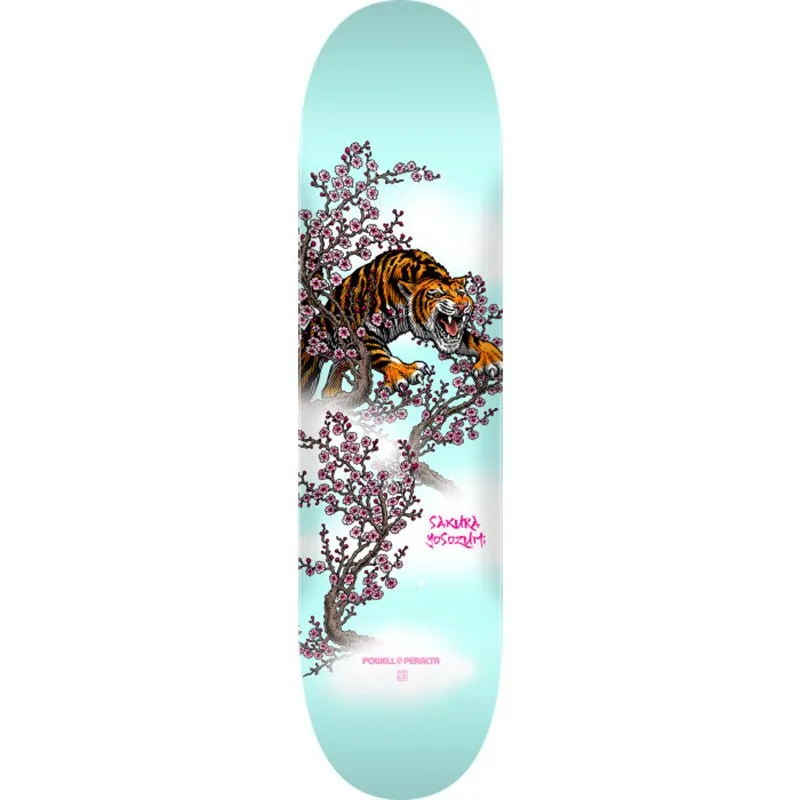 Powell Peralta 8" x 31.45" Yosozumi Tiger Light Blue Skateboard Deck