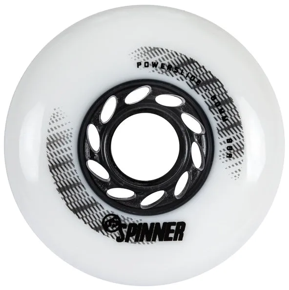 POWERSLIDE - White Spinner 80mm/88a 4-pack Inline Skate Wheels