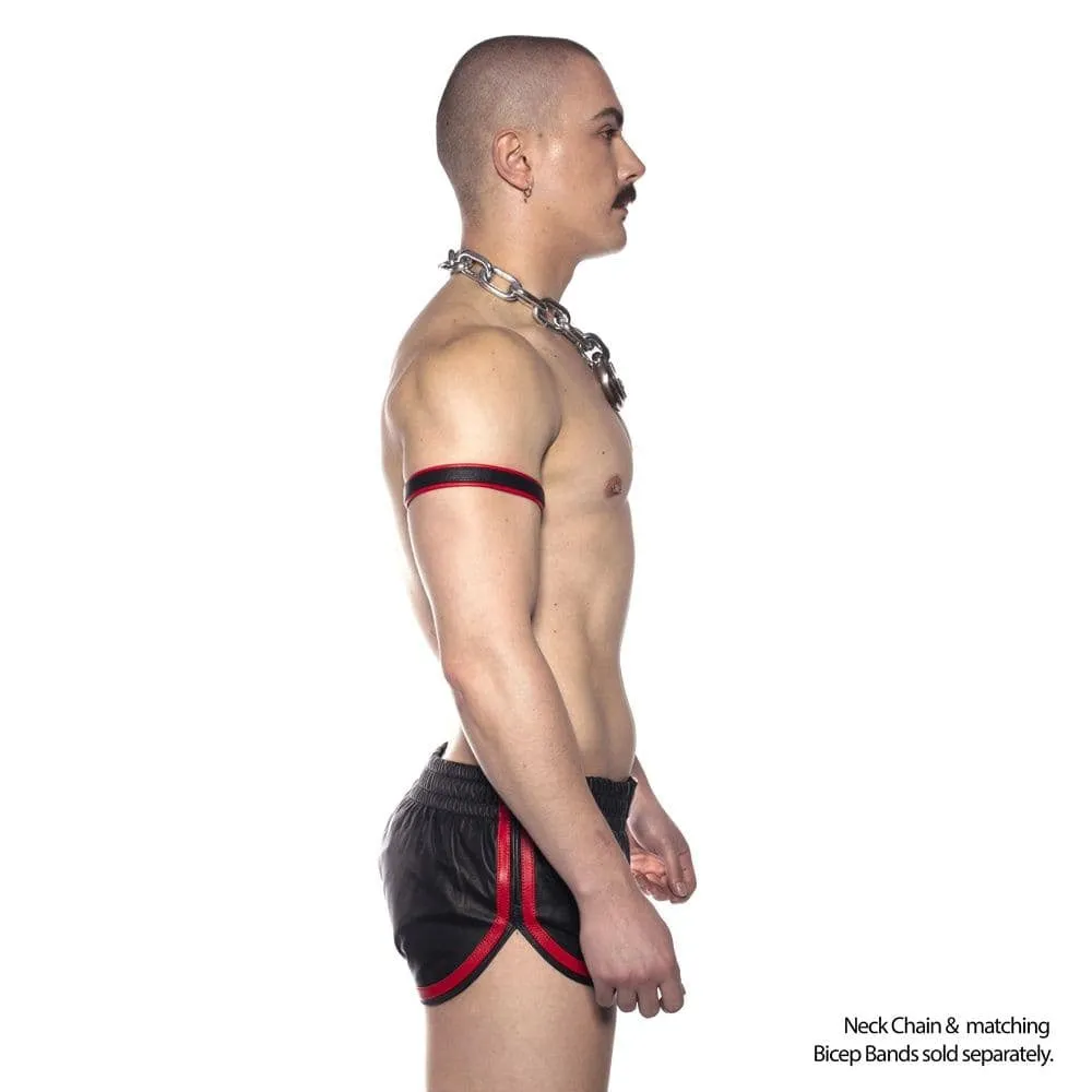 Prowler RED Leather Sports Shorts Black/Red Large