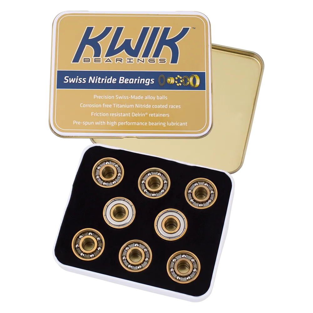 Riedell Kwik Swiss Nitride 8mm (Set of 16) Roller Bearings