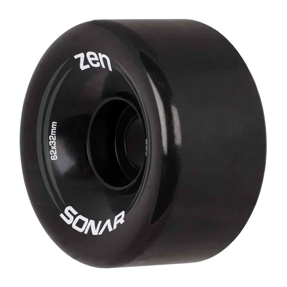 Riedell Sonar Zen 85a 62mm (Set of 4) Black Roller Skate Wheels