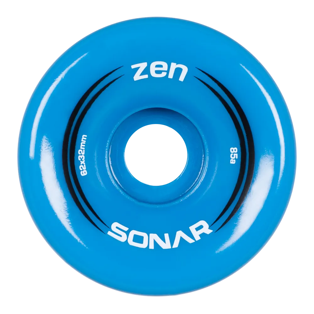 Riedell Sonar Zen 85a 62mm (Set of 4) Blue Roller Skate Wheels