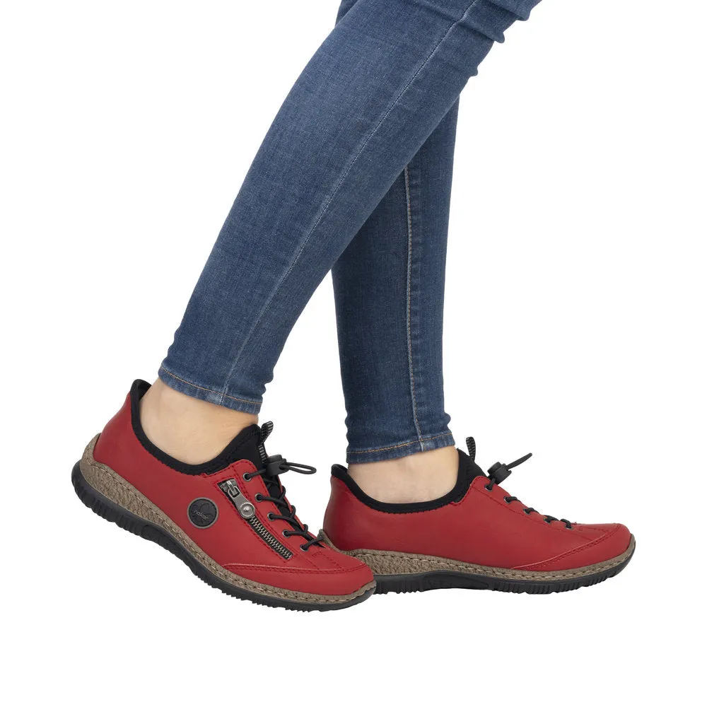 Rieker N3267-33 Ladies Red Hands Free Slip On Shoes