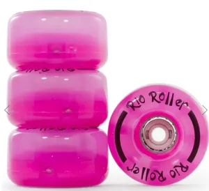 Rio Roller Light Up Quad Roller Skate Wheels 58Mm - Frost Pink