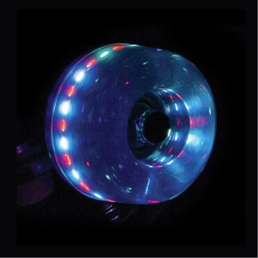 Rio Roller Light Up Wheels Blue Glitter 82A - 4 Pack