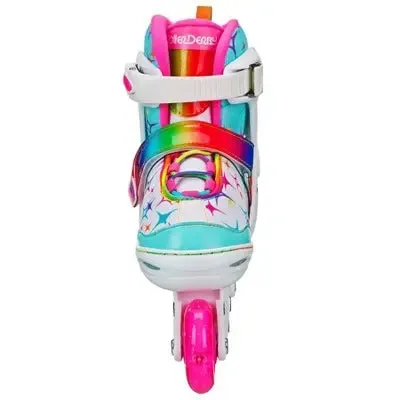 Roller Derby Stryde Lighted Girls' Adjustable Skate - White/Teal M