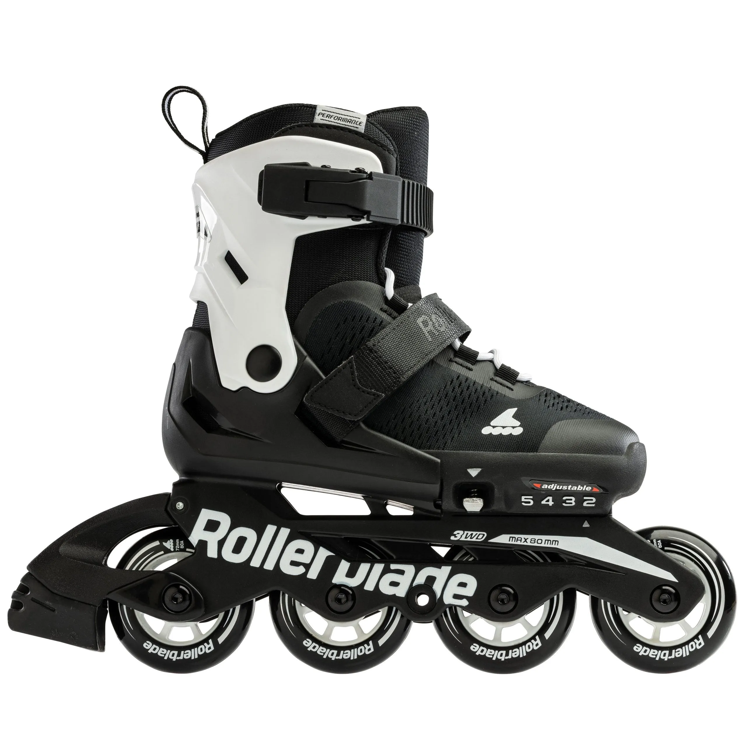 Rollerblade Microblade - Black/White - Adjustable Size Skates