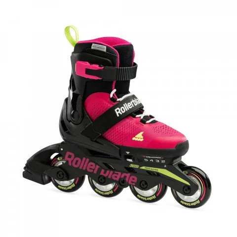 Rollerblade Microblade - Pink/Light Green - Adjustable Size Junior Skates - Size 2-5 Only - Sale