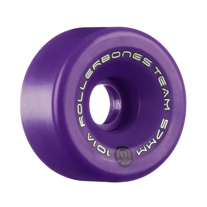 Rollerbones Team Logo Wheels Purple 98A, 101A - 8 pack