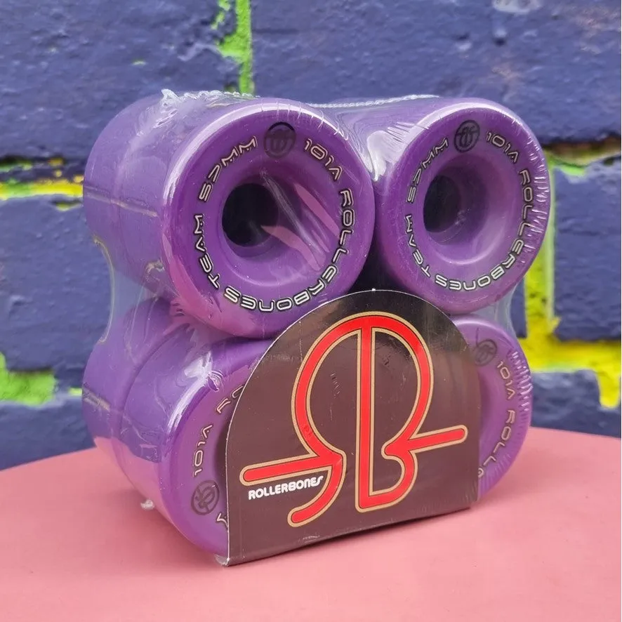 Rollerbones Team Logo Wheels Purple 98A, 101A - 8 pack