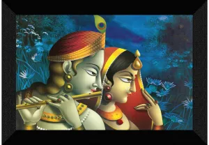 SAF paintings Modern Art 'Radhey Krishna UV Textured Framed Painting 28 cms X 35.5 cms SANFK128