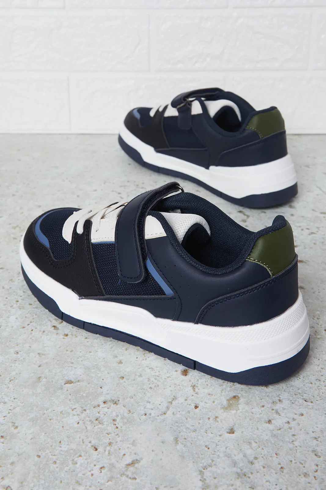 Senior Boys Navy Colour Block Skate Shoes