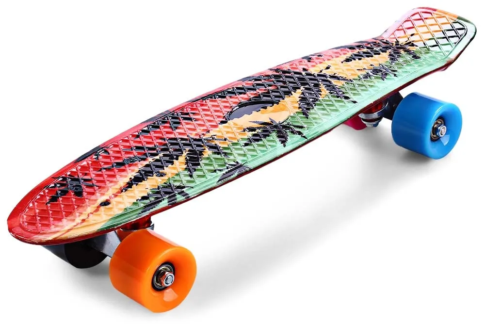 Skateboard 22 inch Graffiti Maple Printing Leaf Retro penny board