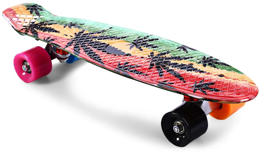 Skateboard 22 inch Graffiti Maple Printing Leaf Retro penny board