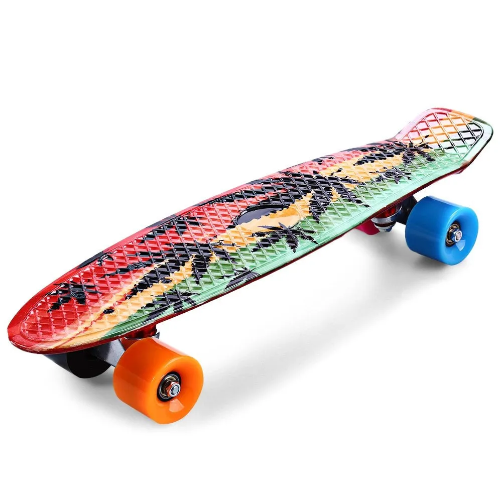 Skateboard 22 inch Graffiti Maple Printing Leaf Retro penny board