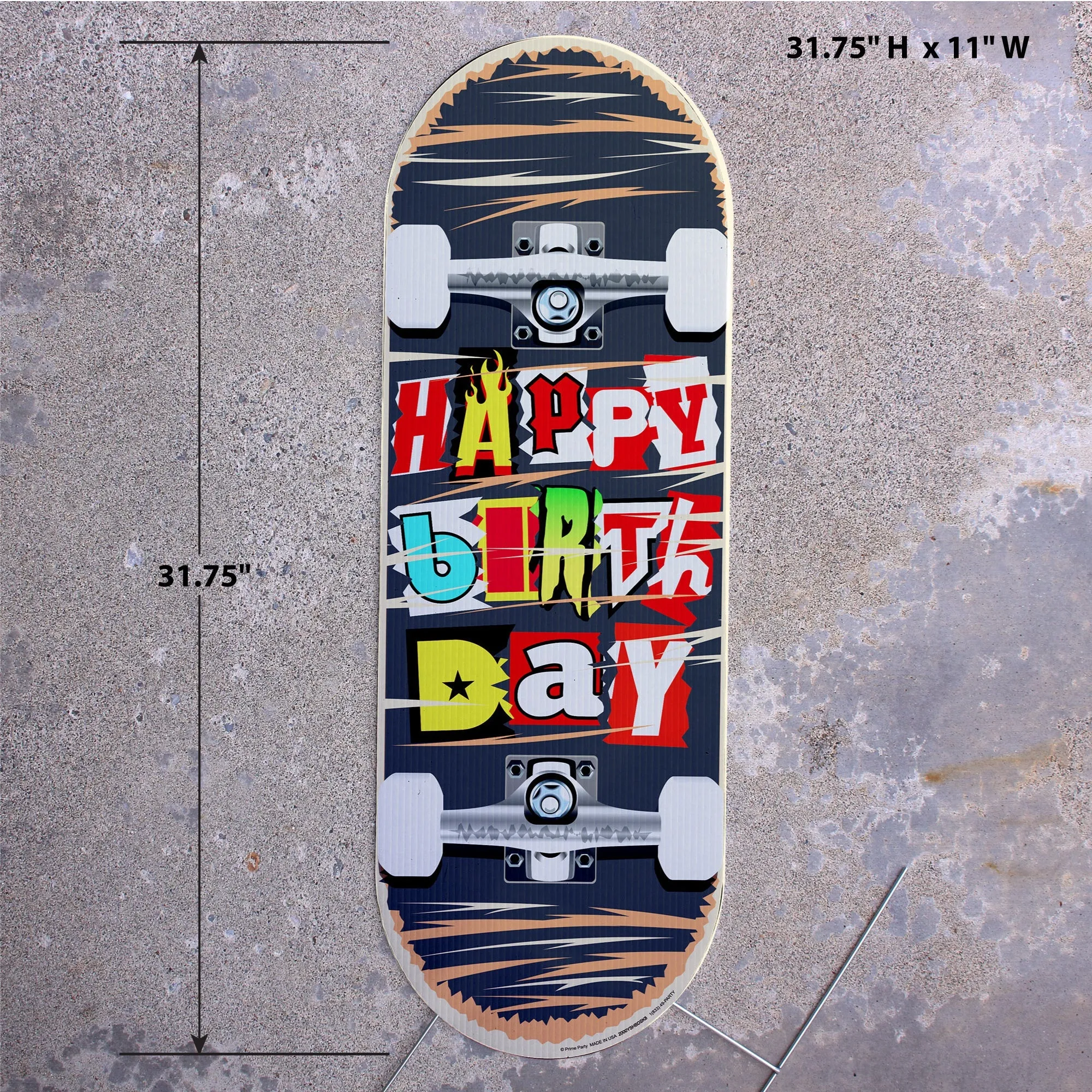 Skateboard Happy Birthday Yard Sign