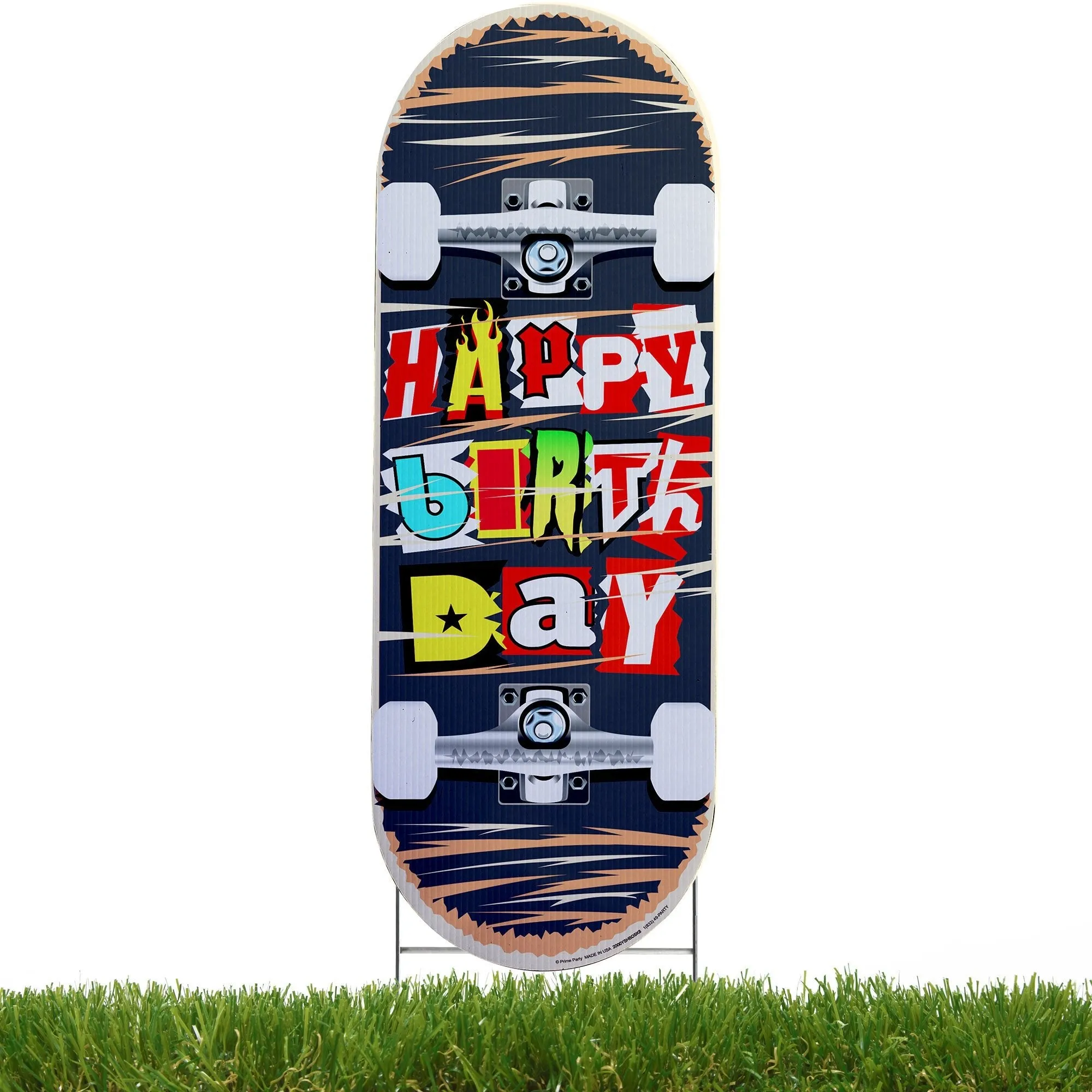 Skateboard Happy Birthday Yard Sign