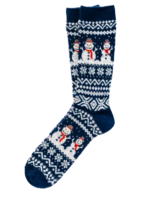 Snowman Fair Isle Socks