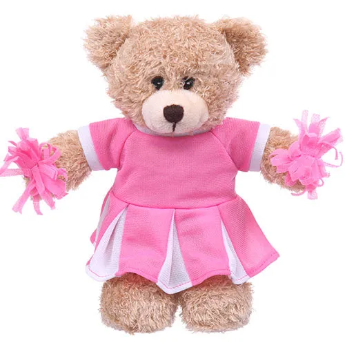 Soft Plush Tan Teddy Bear in Cheerleader Outfit