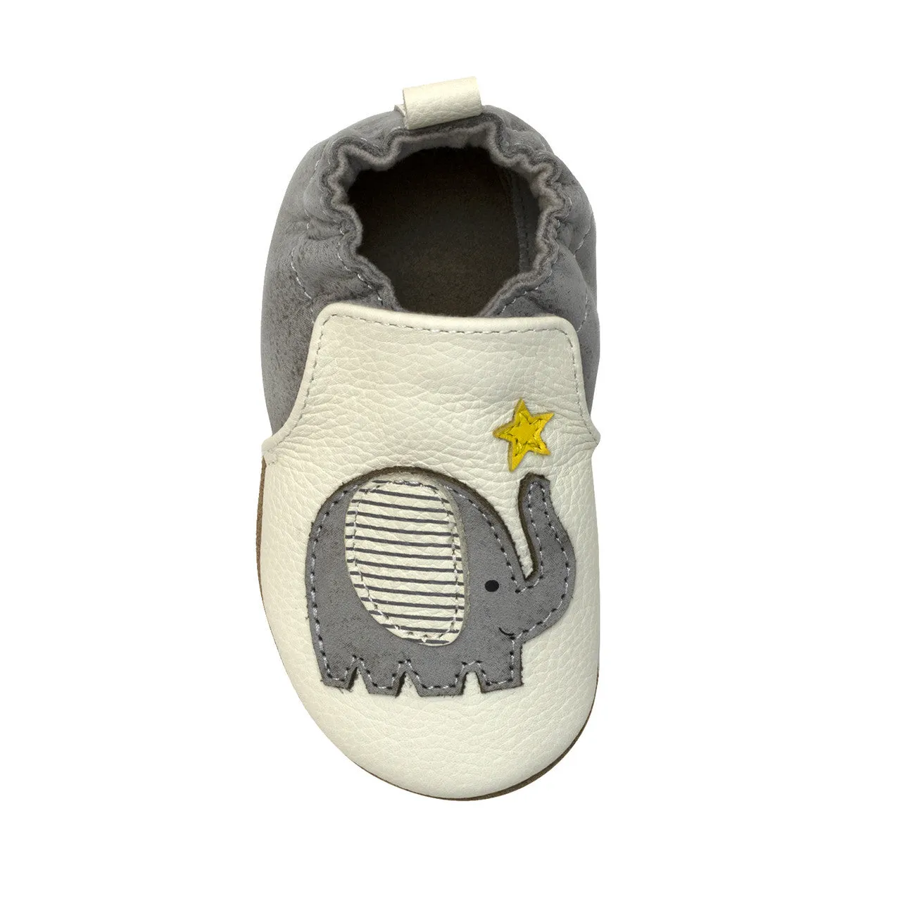 Soft Sole Baby Elephant Stars - Ivory