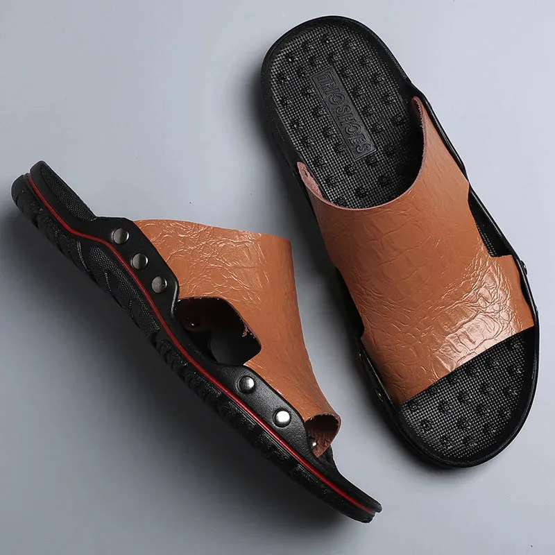 TEEK - Mens Leather Outdoor Slides