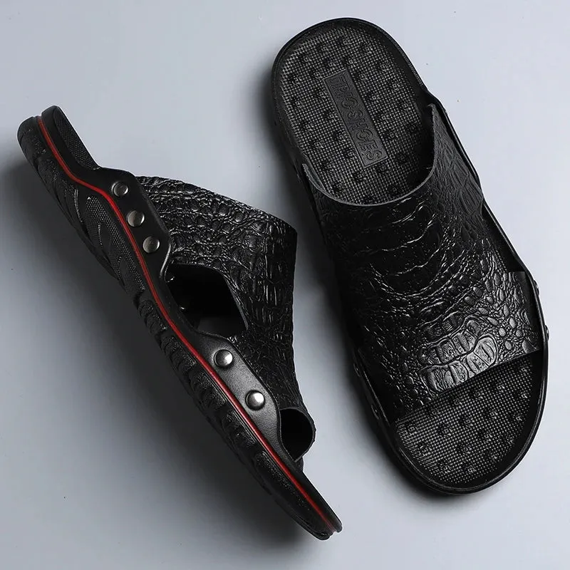 TEEK - Mens Leather Outdoor Slides