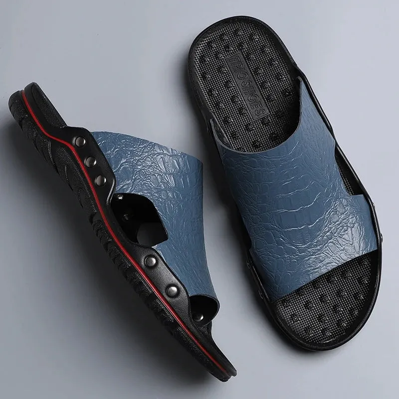 TEEK - Mens Leather Outdoor Slides