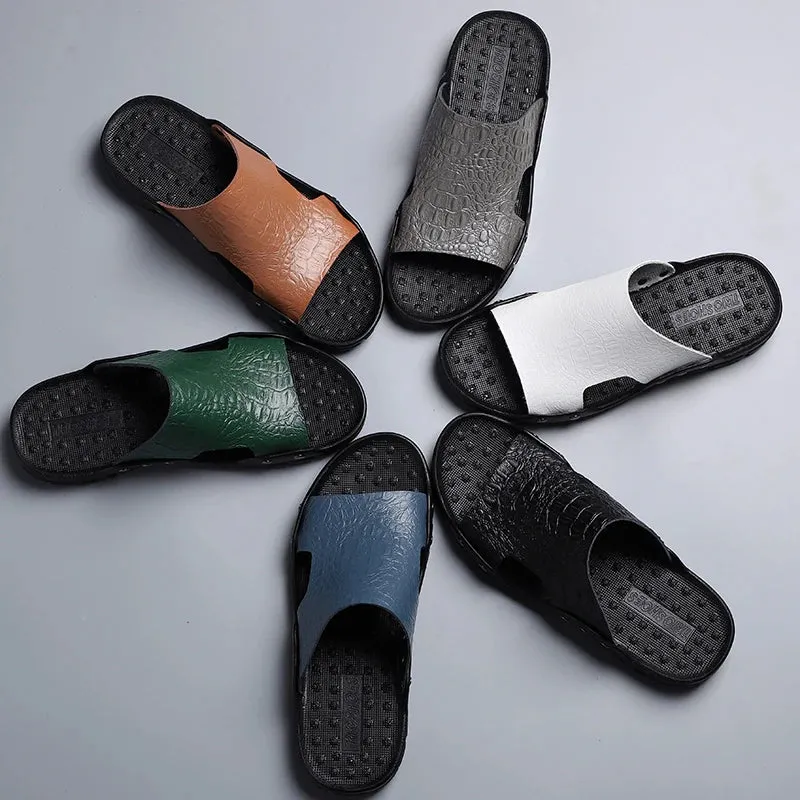 TEEK - Mens Leather Outdoor Slides