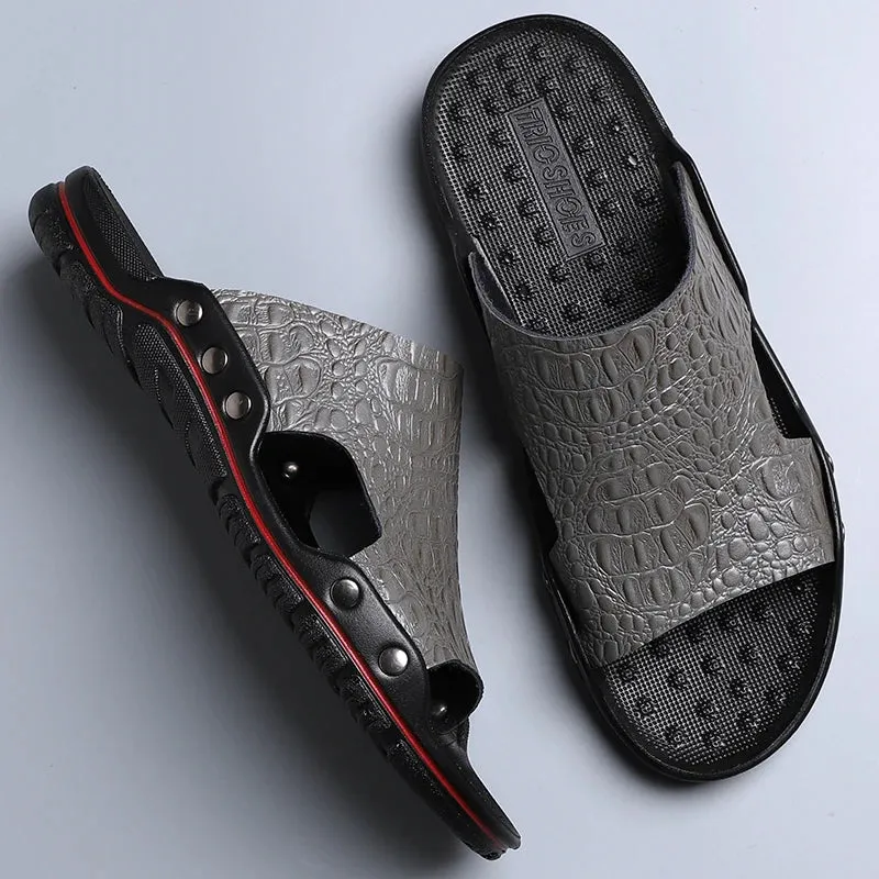 TEEK - Mens Leather Outdoor Slides