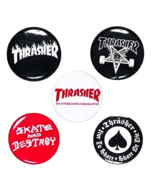 Thrasher Logo Buttons - Multi