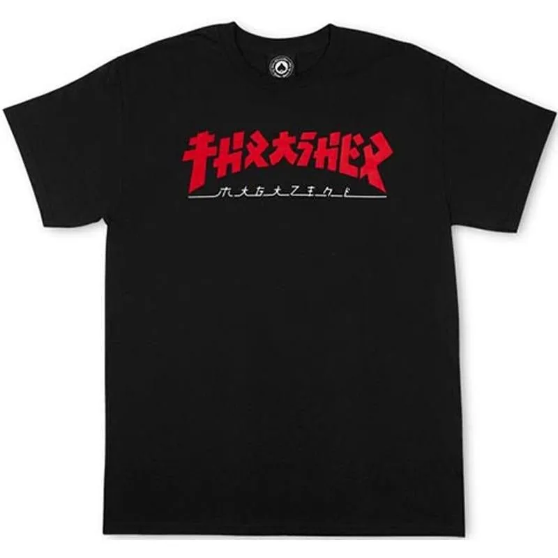 Thrasher Skateboard Magazine Godzilla Black T-Shirts