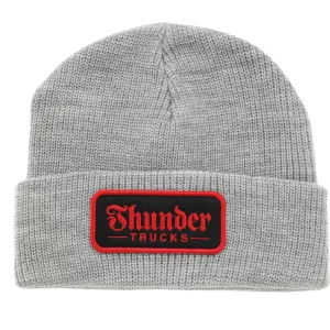 THUNDER SCRIPT PATCH BEANIE GREY