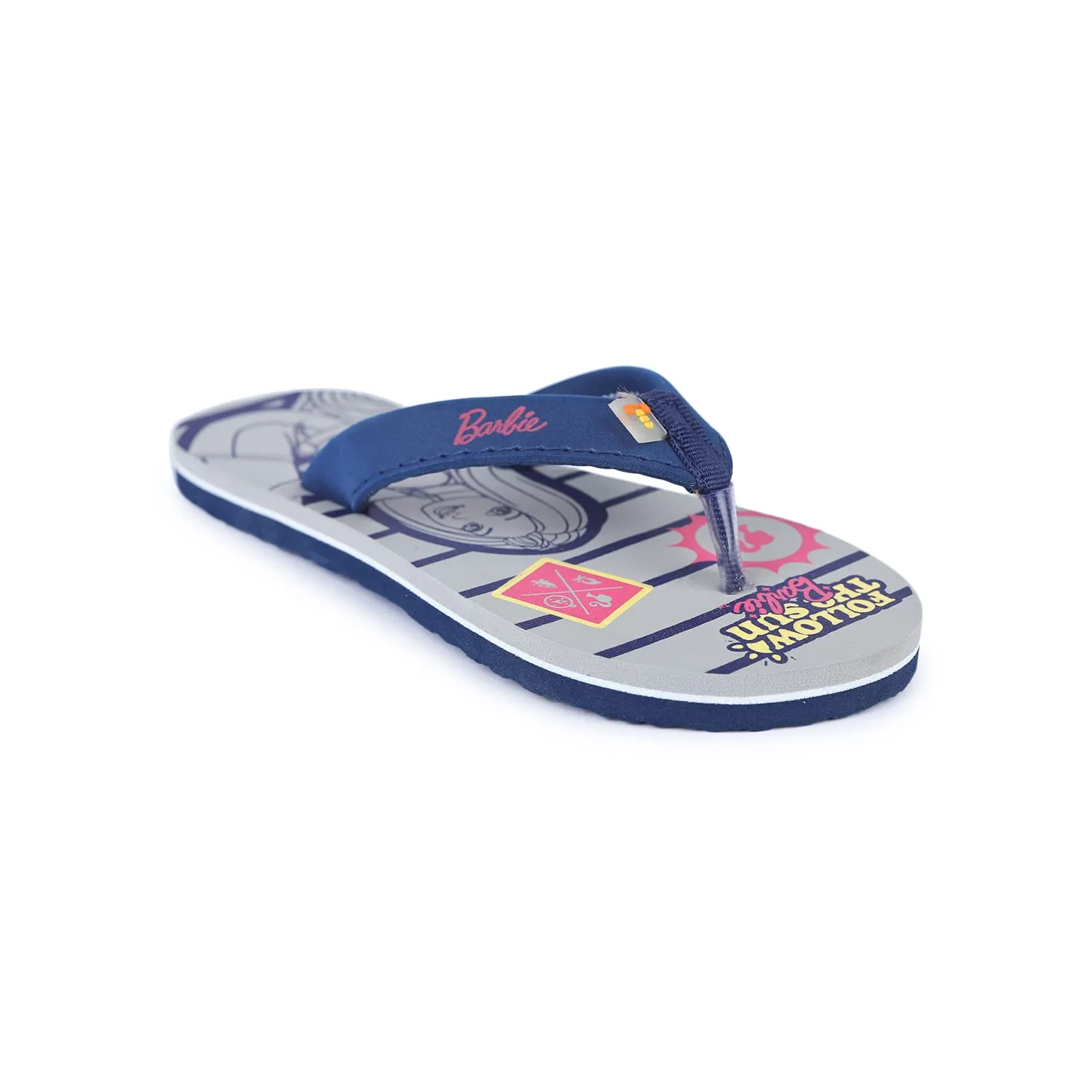 toothless Barbie Kids Girls Grey/Navy Flip-Flops(BBPGFF4323-9-10Y)