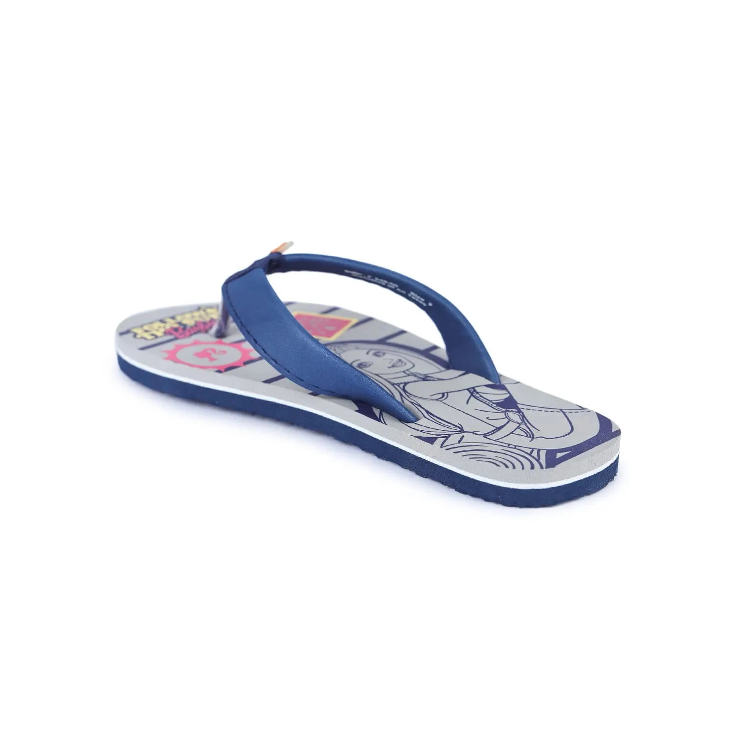 toothless Barbie Kids Girls Grey/Navy Flip-Flops(BBPGFF4323-9-10Y)