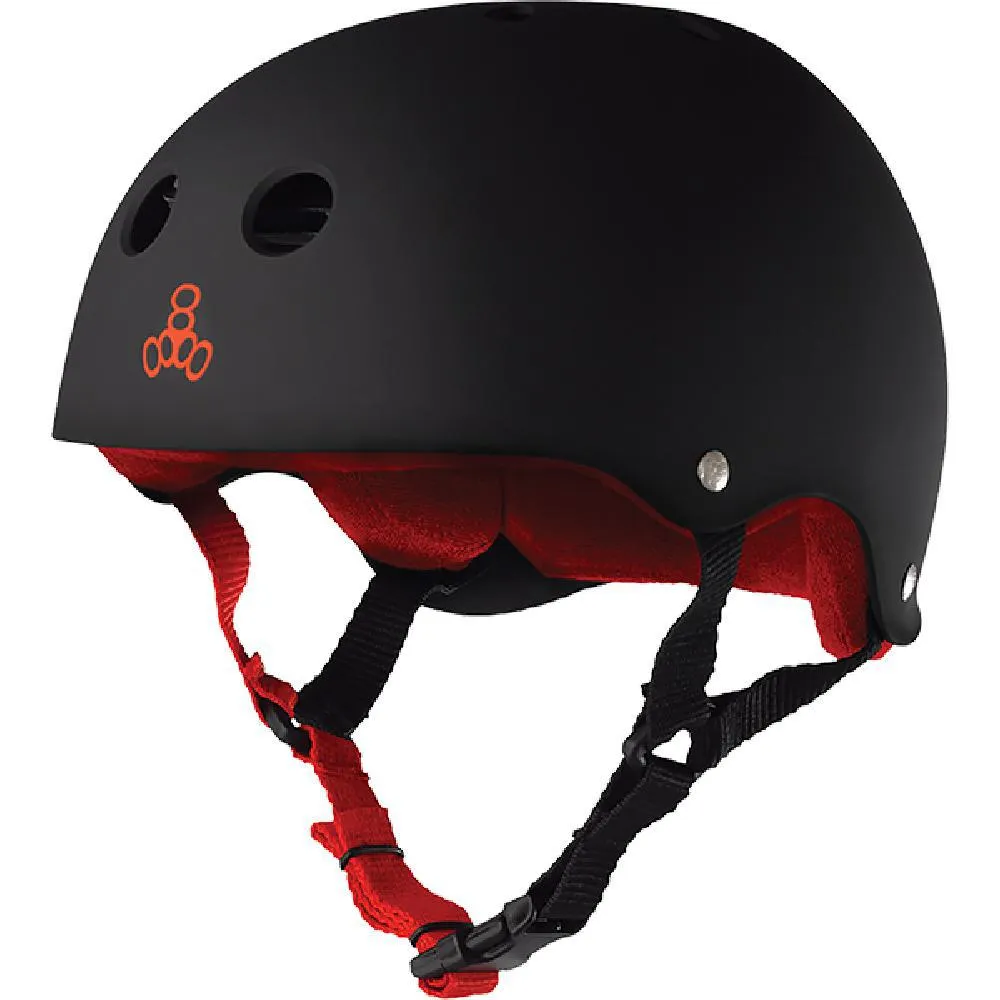 Triple 8 Sweatsaver Black Matte Red Skate Helmet