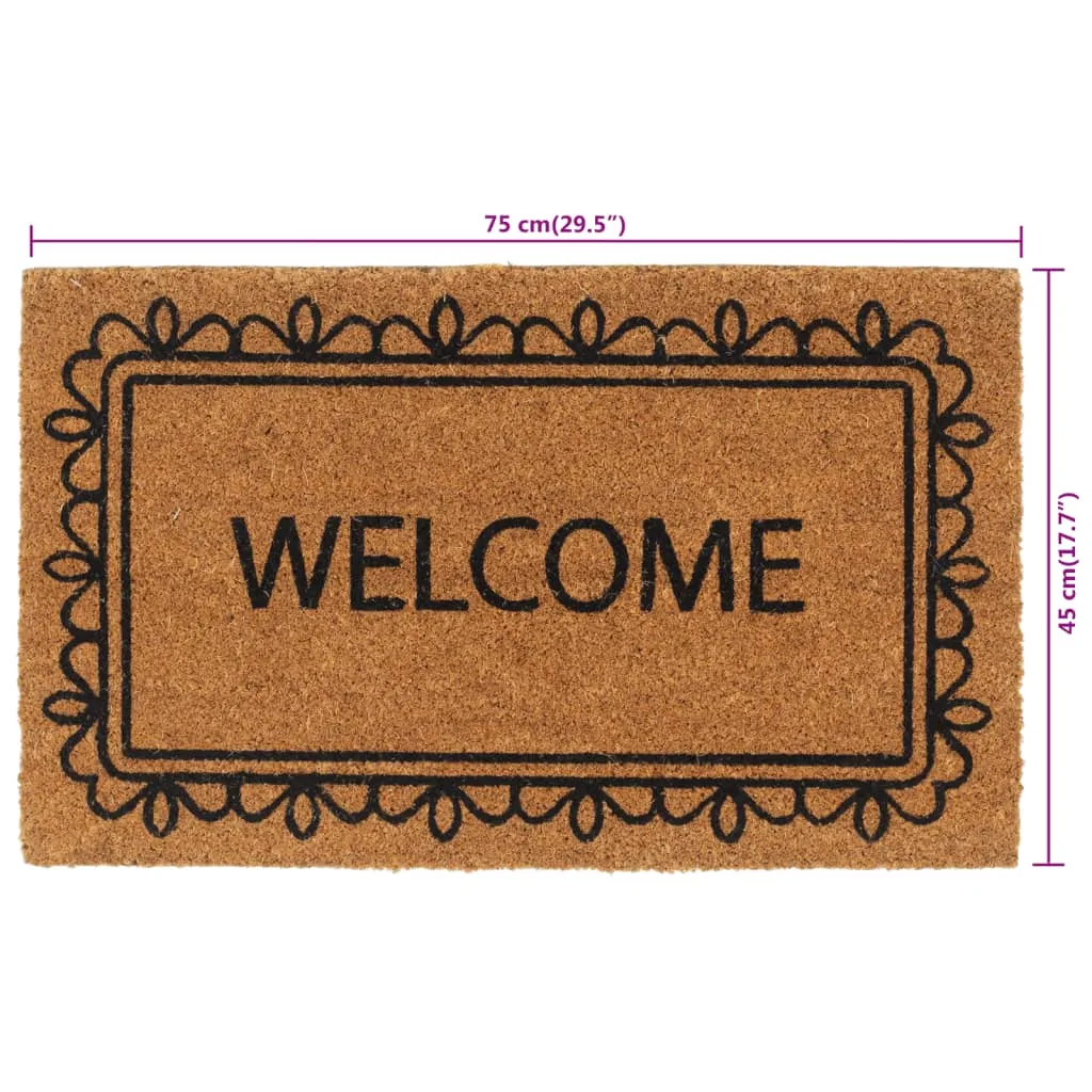 vidaXL Door Mat Natural 45x75 cm Tufted Coir