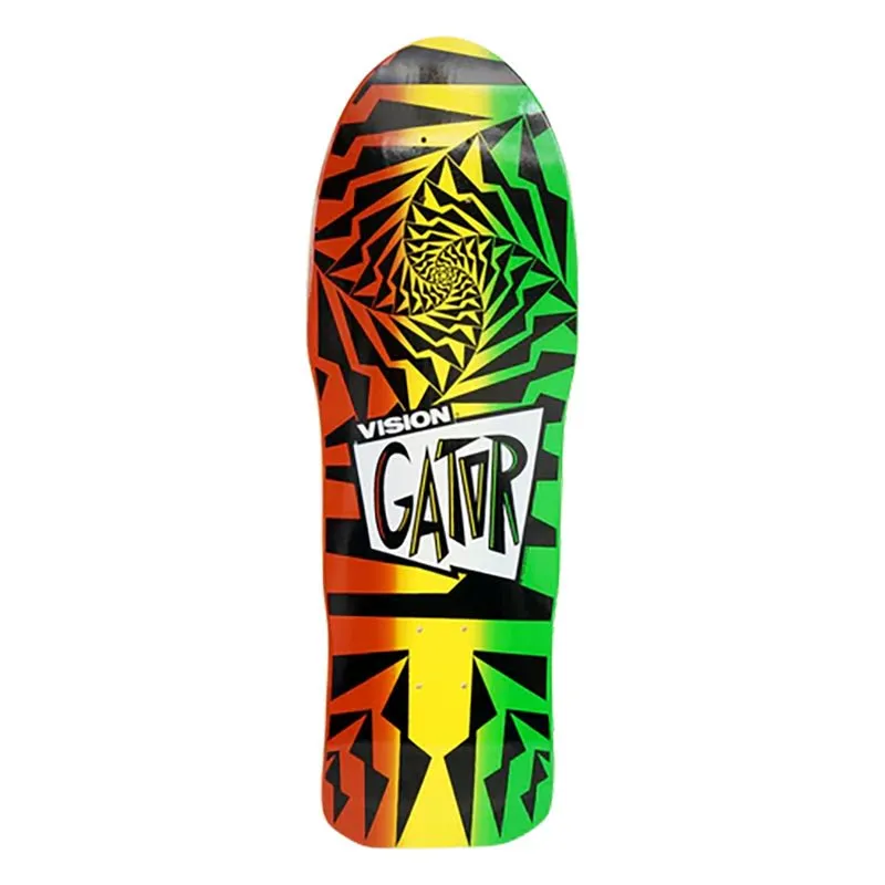 Vision 10.25" x 29.75" Gator II Rasta/Black Skateboard Deck