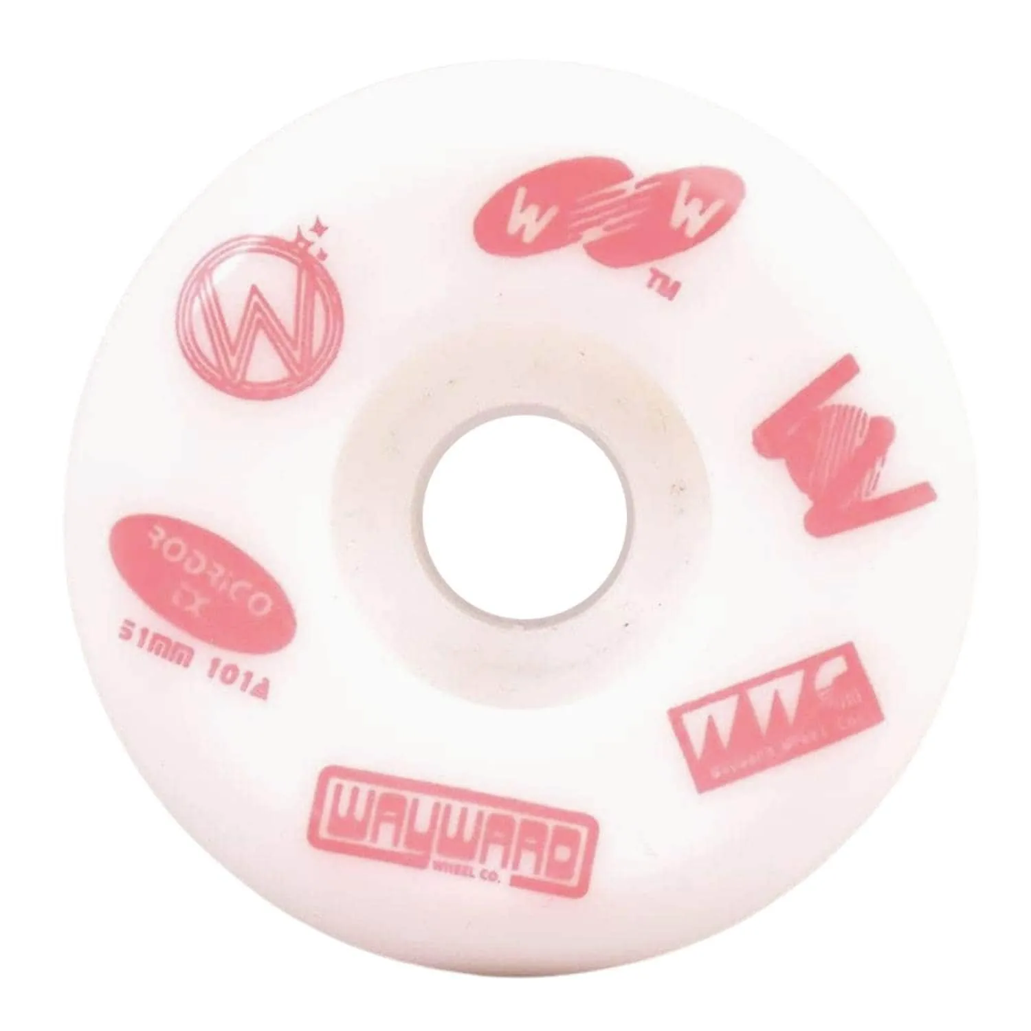 Wayward Wheels Rodrigo TX Funnel Pro Skateboard Wheel - White/Pink - 51mm