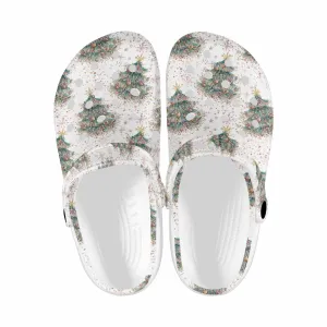 White Christmas 50  Custom Print Adults Clogs