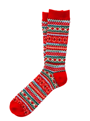 Winter Berry Fair Isle Socks