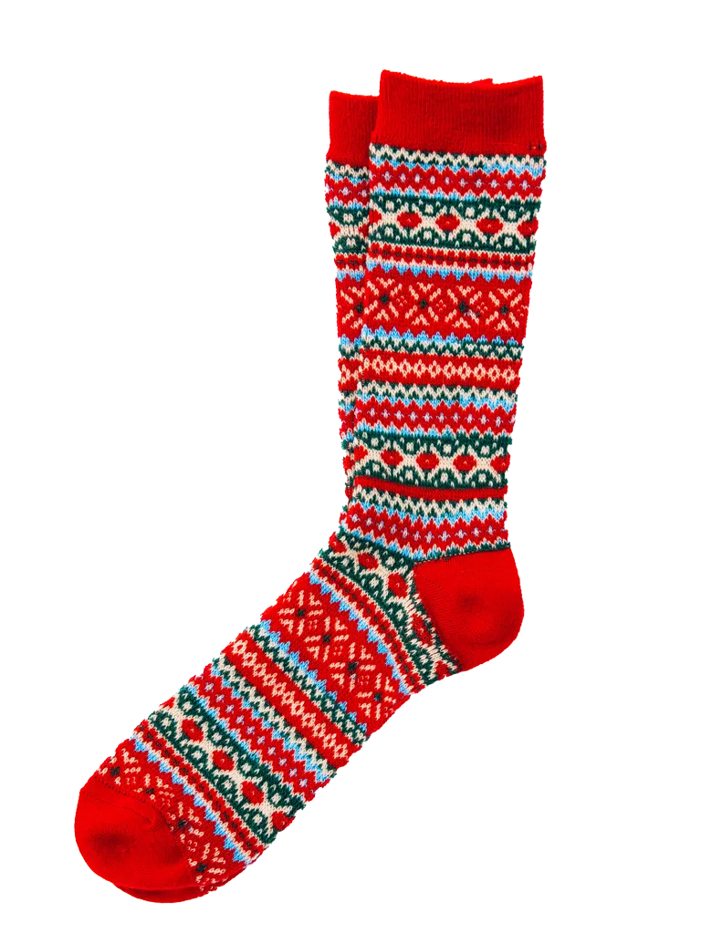 Winter Berry Fair Isle Socks