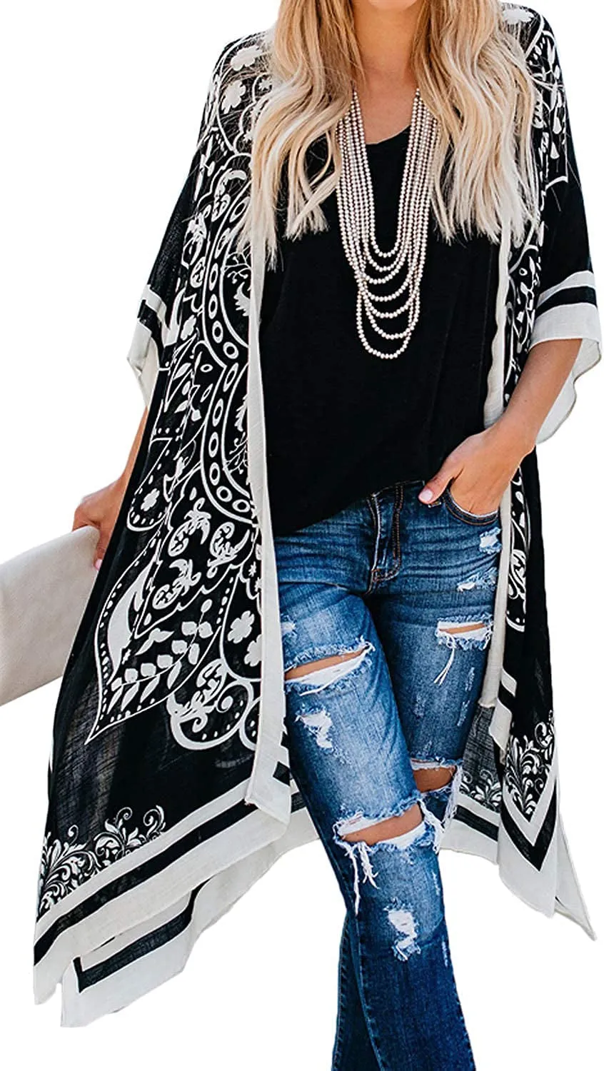 Women's Kimono Swimsuit Coverups Casual Loose