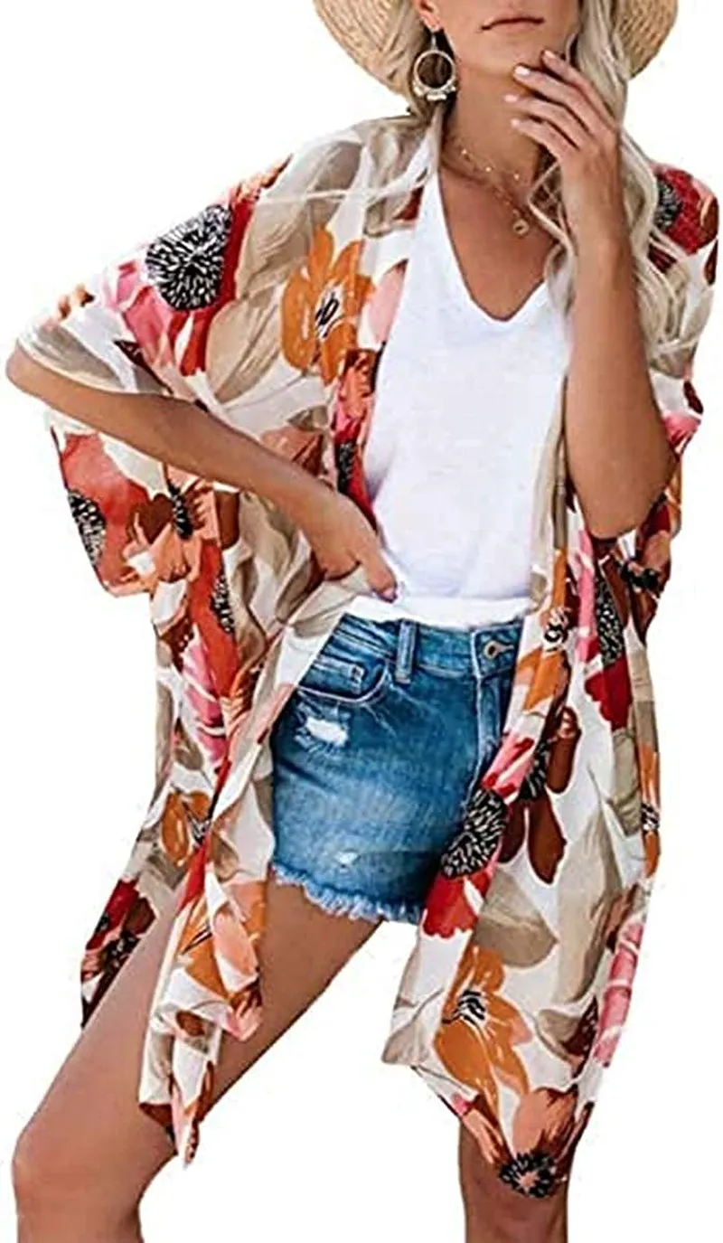 Women's Kimono Swimsuit Coverups Casual Loose