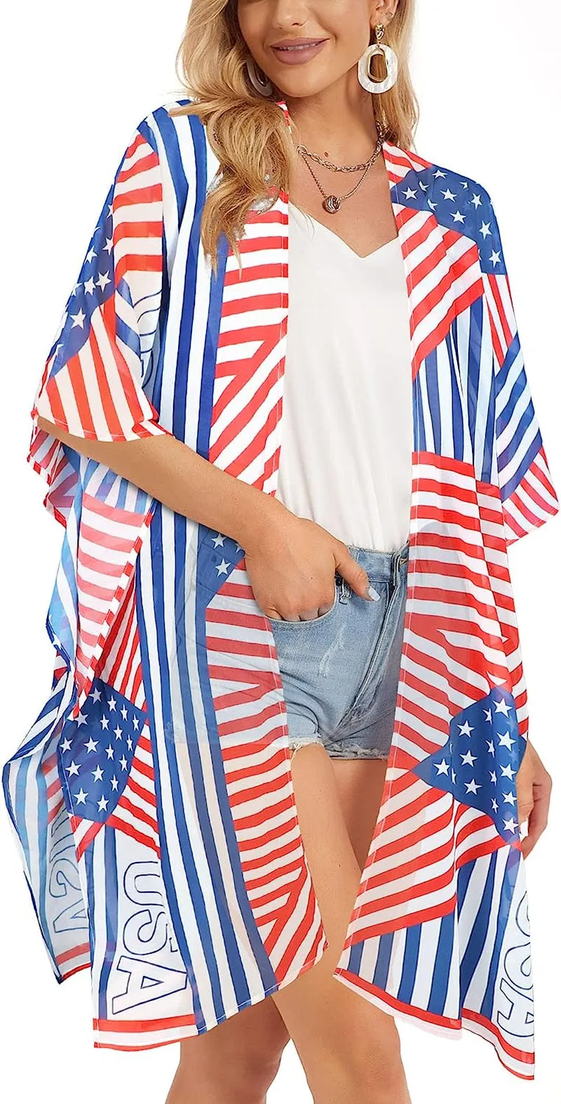 Women's Kimono Swimsuit Coverups Casual Loose